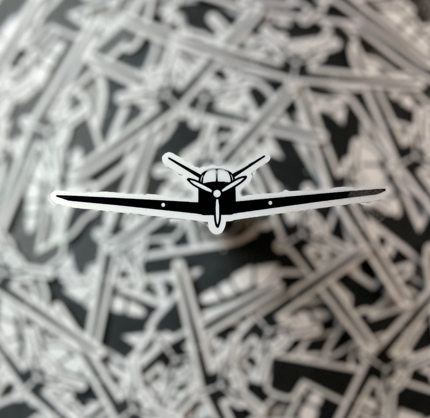 Beechcraft Bonanza 35 V-Tail Front View No Tip Tanks Sticker