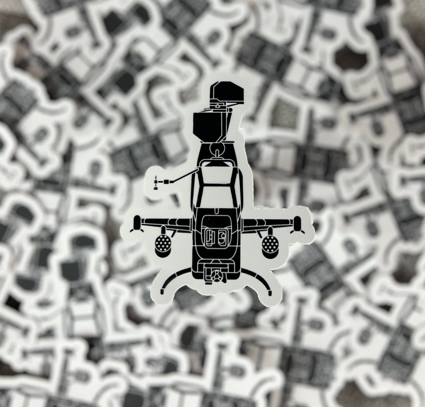 AH-1 Cobra Helicopter Front View Sticker