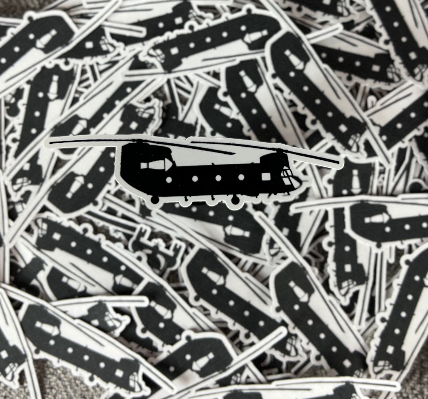 CH-47 Chinook Army Helicopter Side View Vinyl Sticker