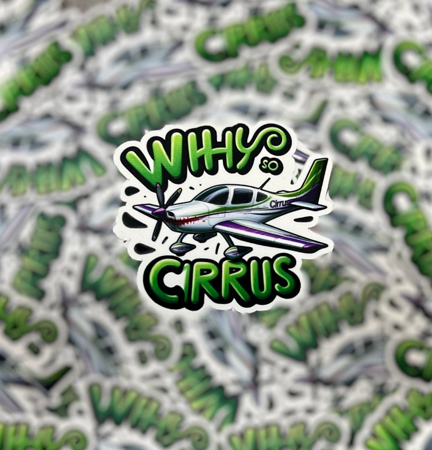 Why So Cirrus? Playful Aviation Sticker
