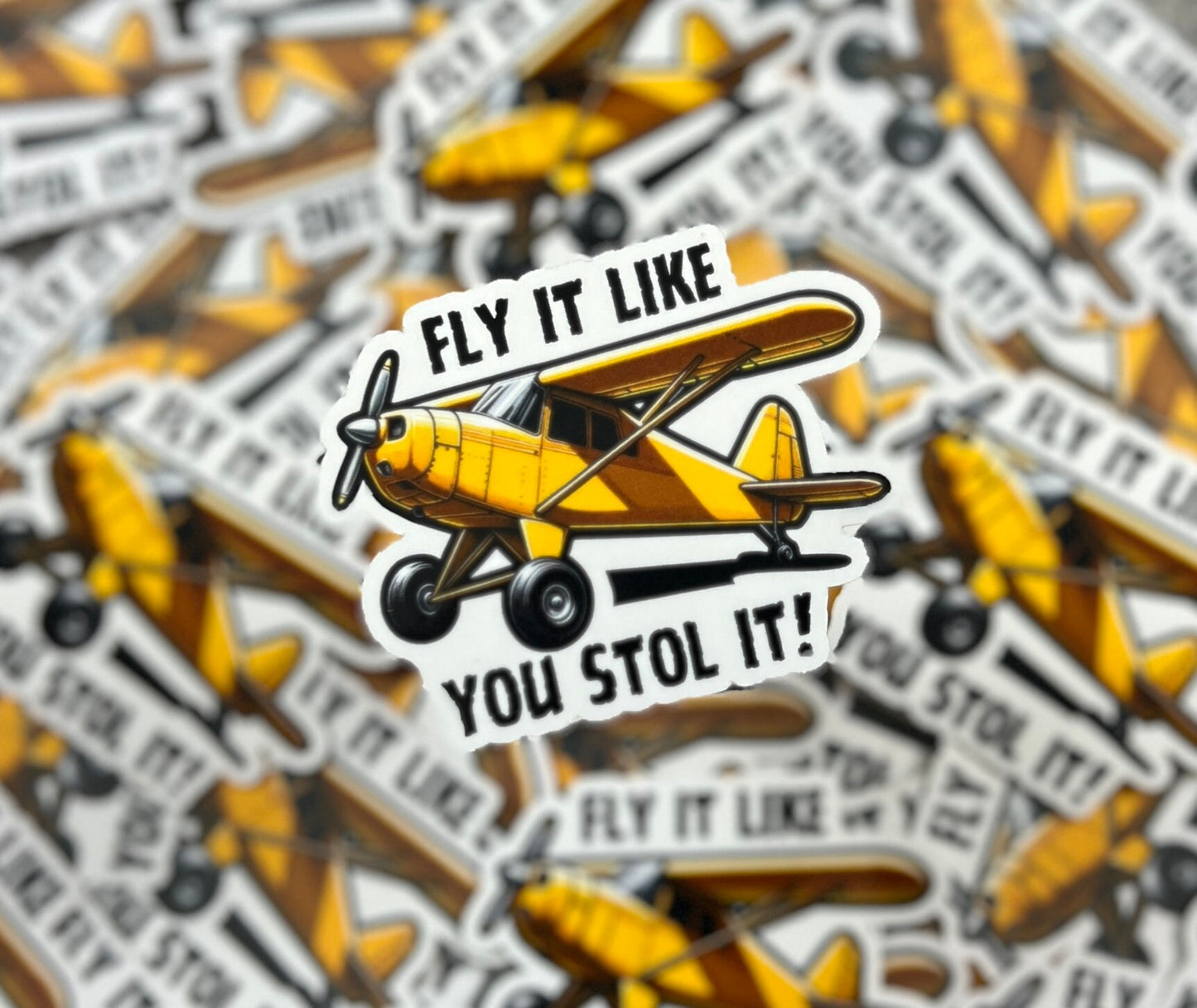 Fly It Like You STOL It! Vintage Plane Sticker