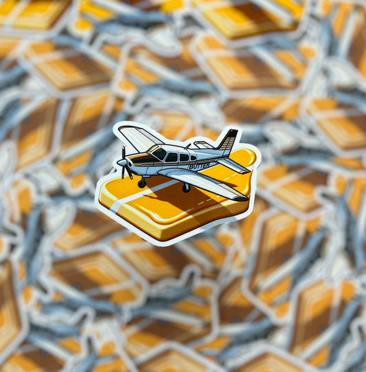 Airplane Landing Butter Sticker Low Wing Airplane Sticker for Pilots Airplane Gift Sticker