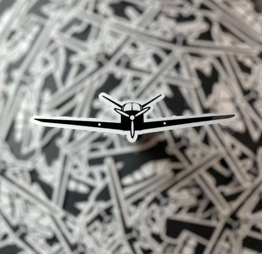 Beechcraft Bonanza 35 V-Tail Front View No Tip Tanks Sticker