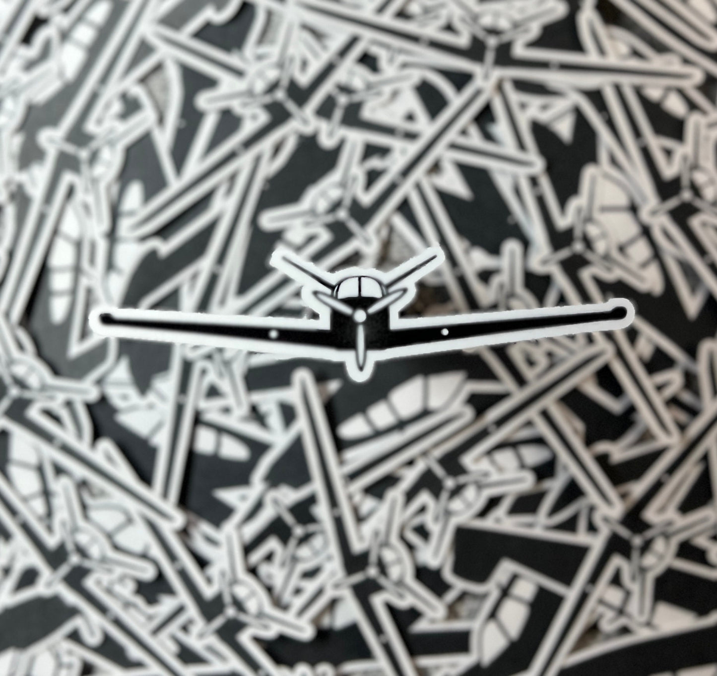 Beechcraft Bonanza 35 V-Tail Front View With Tip Tanks Sticker