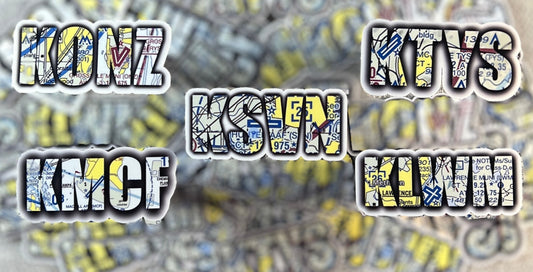 Custom Airport Identifier Sticker with VFR Sectional