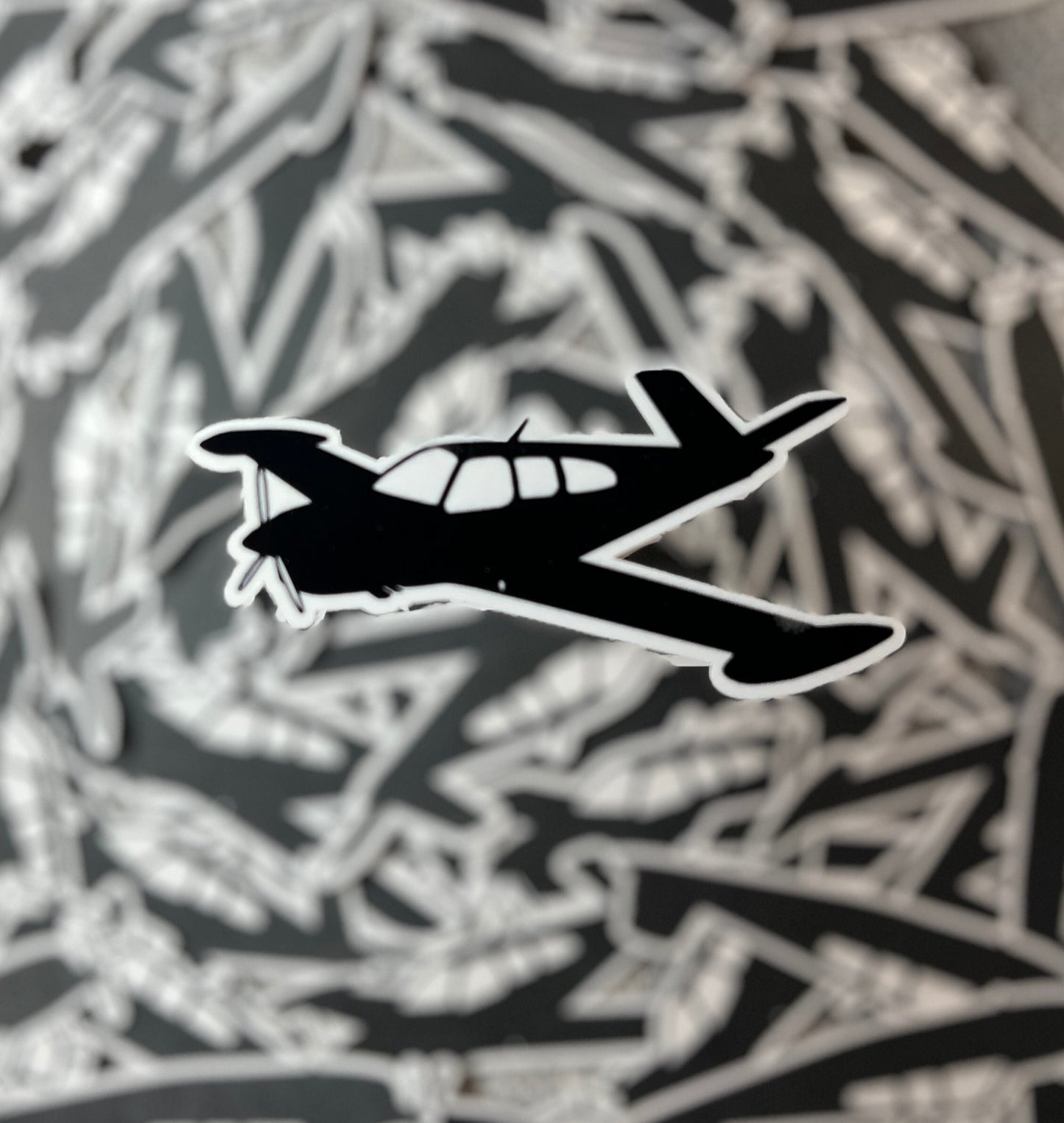 Beechcraft Bonanza 35 V-Tail Angled View With Tip Tanks Sticker