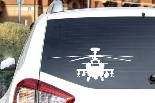 AH-64 Apache Helicopter Front View US Army Decal