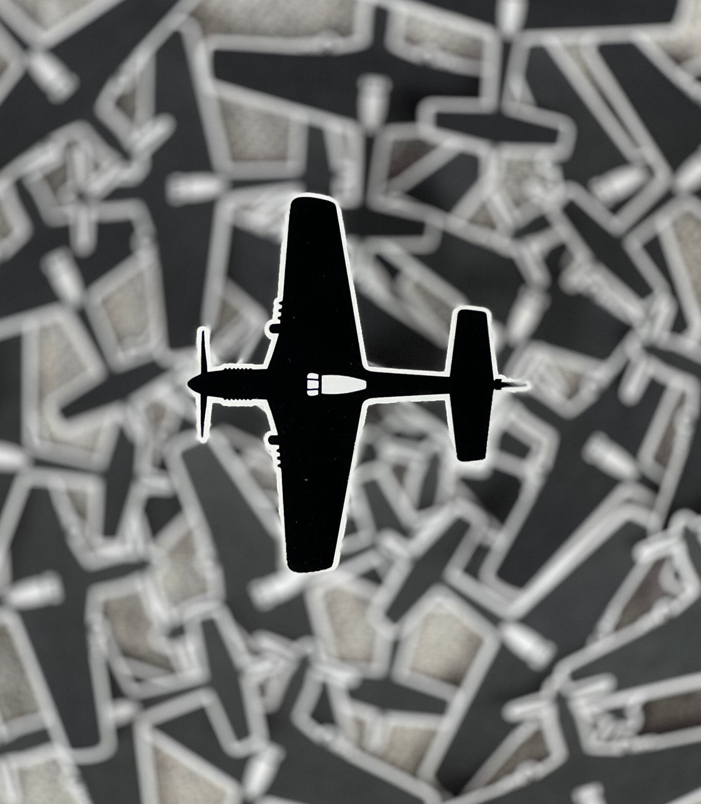P-51 Mustang WWII Fighter Airplane Top View Sticker