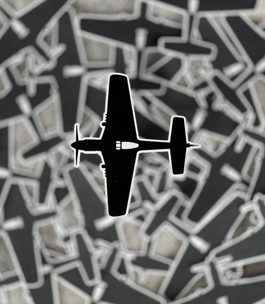 P-51 Mustang WWII Fighter Airplane Top View Sticker