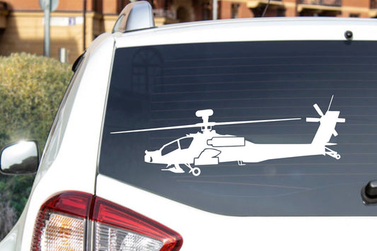 AH-64 Apache Helicopter Side View US Army Decal