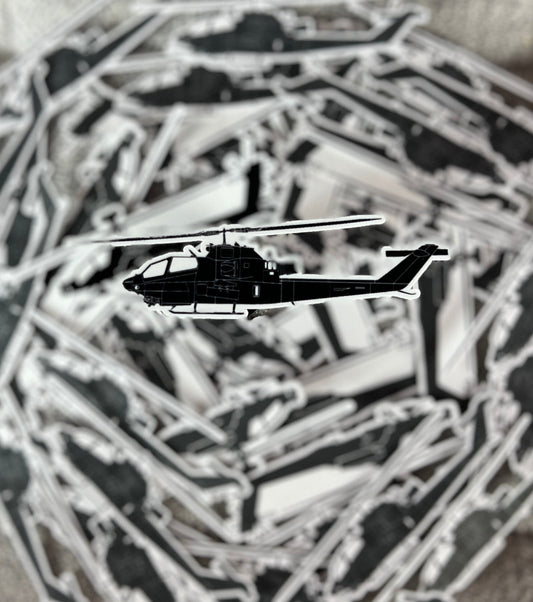 AH-1 Cobra Helicopter Side View Sticker