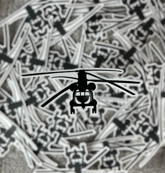 CH-47 Chinook Army Helicopter Front View Vinyl Sticker