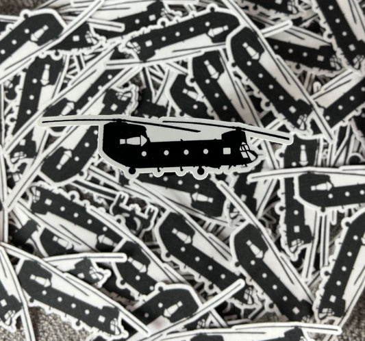CH-47 Chinook Army Helicopter Side View Vinyl Sticker