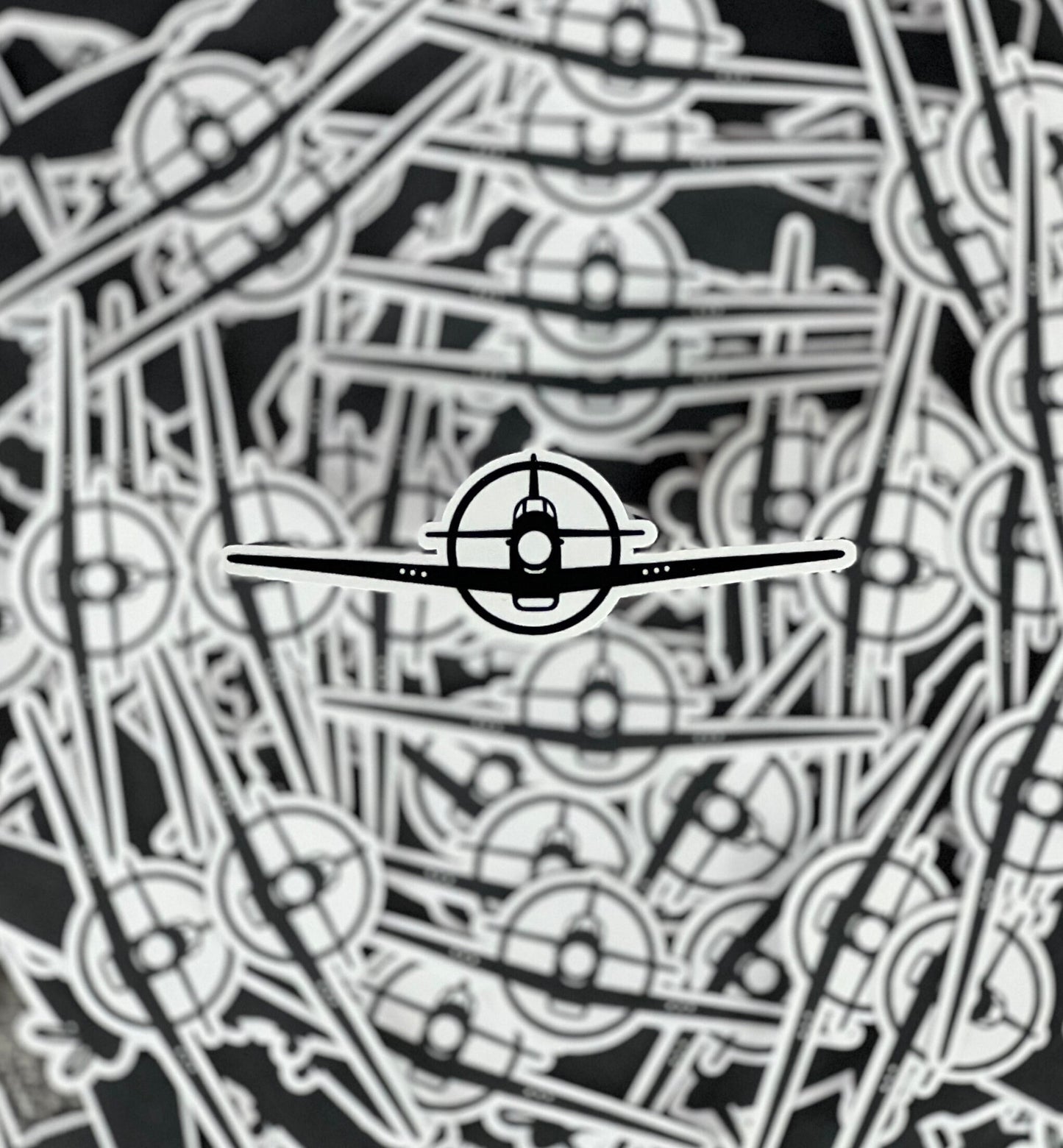 P-51 Mustang WWII Fighter Airplane Front View Sticker