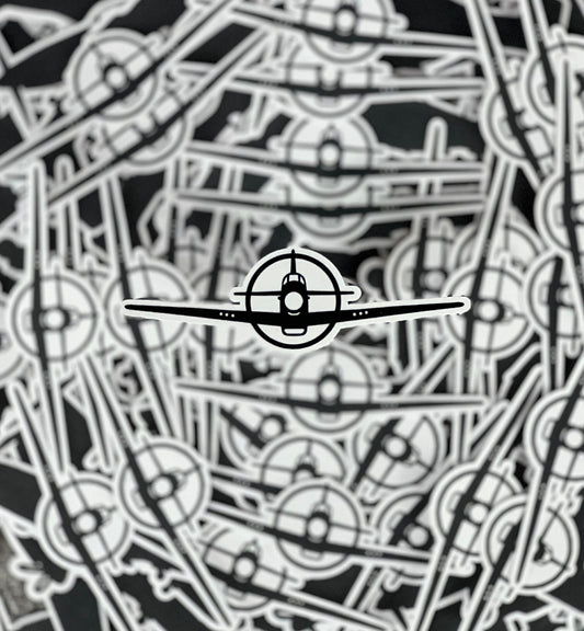 P-51 Mustang WWII Fighter Airplane Front View Sticker